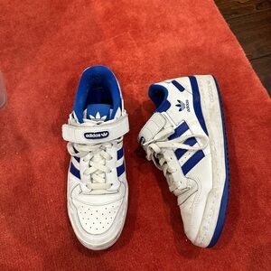 Adidas White and Blue Sneakers with Strap